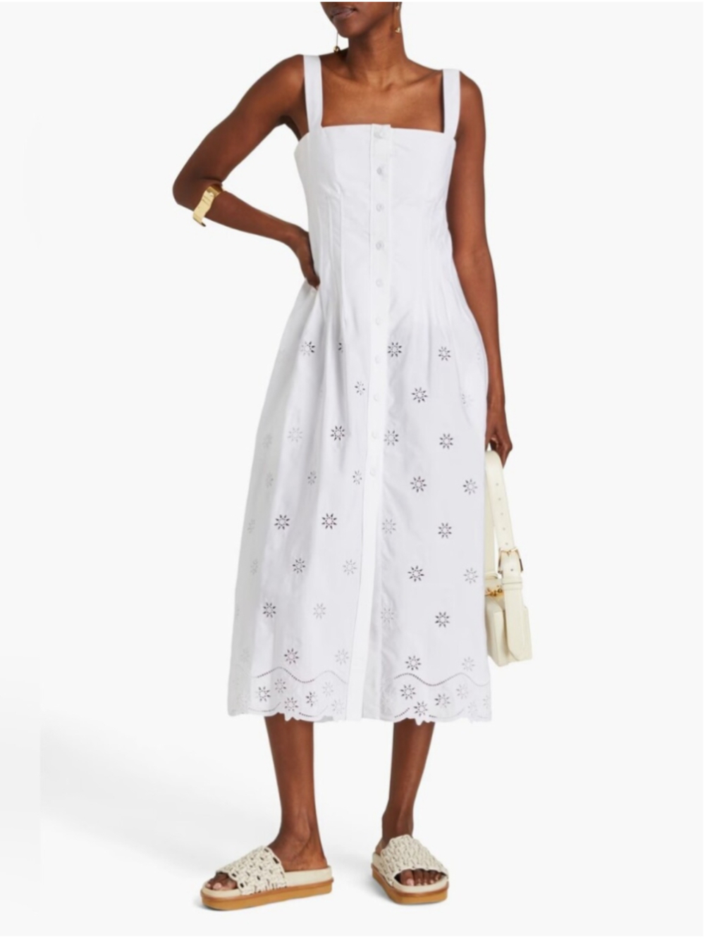 Chloé White Akanjo Edition Pinafore Midi Dress size XS(34) BNWT with marks